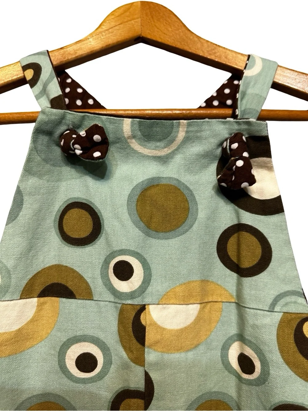 Smartie Britches Too Geometric Print Overalls Jumpsuit w/ Pom Pom Hem Size 4